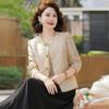 Casaco Estilo Novo da Primavera da Mãe Estilo Nacional Roupas Superiores Elegantes para Sua Senhora Terno Chinês Novo de Primavera e Outono para Mulheres de Meia-idade e Idosas