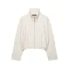 El más vendido de AliExpress: Moda Femenina Casual Europea y Americana al por Mayor Transfronteriza Chaqueta de Aviador de Cuello Alto de Manga Larga