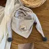 Bufanda Triangular Triangular para Niños con Aplicación de Animal Lindo Estilo Coreano Lunares Calentador de Cuello para Bebé Calentador de Cuello Otoño Invierno para Bebés