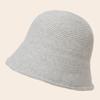 9373 Sombrero de Pescador Tejido para Otoño e Invierno Color Puro Simple Sombrero de Cubo para Mujer Nuevo Exportación Transfronteriza Sombrero Estilo Europeo y Americano