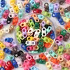 Colgante de Corazón y Flor de Pintura Acrílica de Colores Agujero Recto Cuentas Sueltas Material para Joyería de Collares Hechos a Mano DIY