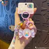 Llavero Colgante Auténtico Conejo Miffy Nariz Pequeña Femenino Lindo DIY Pareja Cadena de Teléfono Móvil Anillo Colgante de Mochila Escolar