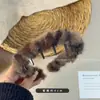 Diadema de Peluche con Estampado de Leopardo para Otoño e Invierno para Mujeres con Dientes, Antideslizante, Diadema de Corona Alta, Diadema Retro Peluda para Lavarse la Cara, Accesorio para el Cabello