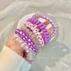 Lindo y Fresco Goma para el Cabello de Cable de Teléfono para Niñas, Nueva Cuerda para el Cabello Versátil y Duradera de Verano con un Toque de Alta Gama, Accesorio para el Cabello sin Marcas