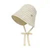 Chapéu de Pescador de Aba Larga de Verão, Estilo Irmã do Pônei, Listrado, Faz o Rosto Parecer Menor, Versátil, Chapéu Bucket que Cobre o Rosto, Proteção Solar, Guarda-Sol