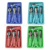 Juegos Mixtos de Colores Personalizados de Cuchillo, Tenedor y Cuchara de 12 Piezas, 16 Piezas, 24 Piezas, Bandeja de Plástico, Caja de Color, Juego de Cubiertos de Acero Inoxidable