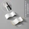 Suporte para Hashi de Porcelana, Descanso para Hashi, Apoio para Hashi, Suporte Duplo para Hashi e Colher, Suporte Cerâmico Doméstico com Borda Dourada para Três Usos
