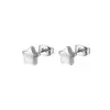 Clavos para Oreja de Acero de Titanio con Forma de Estrella, Luna, Corazón de Amor Tridimensional de Venta Caliente Japoneses y Coreanos Sin Caída, Electrochapado al Vacío para Hueso de Oreja para Mujeres