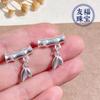 Pure Silver 999 aterrissagem cotovelo de bambu DIY acessórios pulseira tornozeleira mão-tecida das mulheres folha de bambu pingente de moda all-match