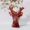 Artesanato com Cola para Pedras de Cristal Transfronteiriças Decorações de Galhos de Cervo de Natal Lembranças de Cabeça de Veado Quartzo Rosa Ametista