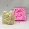 Molde de Silicone de Gesso de Anjo 3D Molde para Bolo Fondant Molde para Chocolate de Assar
