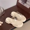 Zapatos Transparentes de Tacón Alto con Sensación de Caminar sobre las Nubes para Mujer, Nuevo Estilo Verano 2026, Tacón Grueso de Cristal, Sandalias de Plataforma Impermeables para Mujer, Suaves para Uso en Exteriores