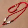 Corda para Pingente de Cinábrio de Alta Qualidade Cordão de Colar Masculino Cordão Trançado à Mão Pingente de Jade Hetian Pingente de Jadeíta Jade Cordão Ajustável para Homens e Mulheres