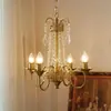 Candelabro de cristal estilo francés, estilo rústico europeo y americano, lujo ligero, adecuado para dormitorios, villas, salas de estar y comedores, con un efecto de vela vintage
