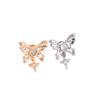 Pulsera de oro de 14 quilates con circonitas engastadas en forma de mariposa con agujero pasante, hecha a mano, con cuentas deslizantes, accesorios de joyería.