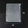 Bolsa com Zíper de PVC Transparente A5 com 6 Furos Sem Odor, 18 Mícron, Transfronteiriça; Bolsa para Recibos A6; Bolsa de Armazenamento PP para Agenda A7