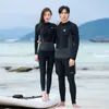 Roupa de mergulho coreana masculina e feminina dividida traje de banho com proteção solar calça de manga comprida traje de medusa secagem rápida justo traje de surf flutuante snorkeling