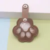 En Stock Transfronterizo Pata de Gato Pelo Recuerdo Llavero Piel de PU Forma de Huella de Pata de Perro Portatarjetas Llavero Colgante