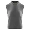 Chaleco de cachemira sin mangas y cuello redondo para mujer, camiseta interior de punto otoño/invierno, suéter, capa interior cálida, top tipo chaleco