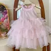 Vestido de Niña Verano 2026 Nuevo Elegante Bebé Malla con Lentejuelas Vestido de Princesa Vestido Formal de Verano para Niños Vestido de Pastel