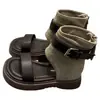 Sandalias Romanas Casuales de Diseño de Nicho Retro para Niñas Verano 2026 Nuevas Sandalias Elegantes de Correa Única Estilo Coreano