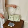 Bolso de verano 2026 para mujer, nuevo, blanco, plisado, tipo nube, para debajo del brazo, con textura, de nicho, versátil, para hombro y cruzado.