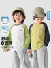 Conjunto de 2 peçasCamisetas de Manga Longa Europeias para Meninos Outono Roupa de Algodão Puro Novas Roupas Infantis Bebê Estilo Primavera e Outono Meninos Modernos