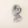 Bufanda de punto lisa de dos tonos para niños, calentador de cuello de otoño e invierno con guantes, conjunto suave y cálido de dos piezas para niños y niñas
