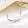 Colar de diamante de prata esterlina S925 com um caractere, alta qualidade, senso universal, temperamento, corrente de clavícula, joias da moda, colar de nicho feminino