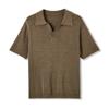 Camisa Polo de Punto con Cuello en V Seagull para Hombre Verano Estilo Old Money Camiseta de Punto Simple Holgada Casual Versátil Top de Manga Corta