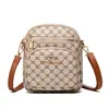 Bolsa de Couro Genuíno para Mulheres 2025 Nova Bolsa Transversal Feminina Bolsa de Ombro Estampada da Moda Bolsa Pequena de Ombro para Celular Versátil