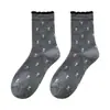 Calcetines de algodón para mujer en color marrón, de longitud media, adecuados para otoño e invierno, combinados con zapatos Birkenstock, calcetines apilados vintage Maillard para mujer, adecuados para primavera y otoño