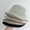 Chapéu Feminino 2025 Primavera e Verão Novo Casual Xadrez Costura Chapéu de Pescador Showface Pequeno Chapéu de Bacia Chapéu de Verão Guarda-sol e Protetor Solar