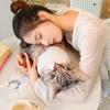 Almohada de Gato Estéreo Simulada, Muñeco de Peluche de Gato, Sofá para el Hogar, Adornos para Mascotas, Cojín para la Cintura, Accesorios para Fotografía