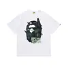 Atacado transfronteiriço verão 2026 nova marca da moda BAPE Camiseta com estampa clássica de macaco, camiseta unissex de manga curta