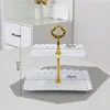 Arranjo de Aniversário Decorações de Mesa de Sobremesas Prateleira de Exibição de Casamento Europeu Mesa de Frutas Bandeja de Plástico para Bolo Suporte para Lanches