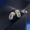 Versão Coreana Ins Moda Brilhante Diamante Forma de C Deslizante 3 Diamantes OVNIS Tampões de Ouvido Brincos Três Diamantes Meia-Lua Brincos