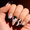 Novo Estilo de Comércio Exterior 24 Peças Nail Art Céu Estrelado Galáxia Colorido Doce Legal Fofo Longo Amêndoa Pré-fabricadas Atacado