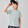 26 Camiseta de manga larga de secado rápido para niños, ropa deportiva de entrenamiento para niñas, top transpirable de manga corta raglán para niños