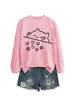Amazon eBay Loja Independente Moletom Casual Fofo e Divertido para Mulheres Gato Dados Gola Redonda Manga Longa para Comércio Exterior Transfronteiriço