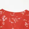 Atacado de Roupas Femininas Transfronteiriças Verão 2026 Novo Vestido Francês Retrô Slimming Estampado Decote V Renda Manga Curta
