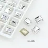 Dongzhou Broca Angular Retangular Broca de Bala de Gelo Broca Tridimensional Imitação de Corte Hua Galvanoplastia a Vácuo Prata Ornamentos para Unhas Acessórios Personalizado