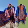Xale de Viagem Lijiang Yunnan estilo étnico novo ao ar livre capa para fotografia deserto litoral outono e inverno cachecol de caxemira