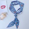 Cachecol de Fita Fino Estreito com Borda Chanfrada Pequeno Feminino Estilo Coreano Primavera e Verão Novo Cachecol Longo Faixa de Cabelo Cachecol Decorativo Impresso em Ambos os Lados