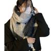 Cachecol grosso de mohair cinza quente para mulheres inverno estilo coreano novo de alta qualidade à prova de frio xale de casal cachecol da moda
