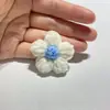 Flores Feitas à Mão DIY Flores Bufantes 4cm Crochê com Fio Feito à Mão Flores de Fio Fofas Acessórios para Roupas Bolsas Suéteres