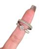 Dibujo Minimalista Anillo de Diseño de Nicho con Monturas de Diamante Cuadrado Estrella de Princesa de Gama Alta Anillo Vintage Antiguo para Mujer