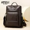 Mochila Feminina 2025 Nova Grande Capacidade Pu Retrô Estilo Casal Mochila Casual Mochila para Deslocamento para o Trabalho