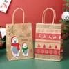 Sacolas de Presente de Natal Transfronteiriças, Sacolas de Presente com Desenho do Papai Noel, Sacolas de Embalagem para Festas de Fim de Ano, Sacolas de Papel Kraft