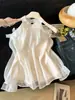 Blusa sexy de gasa sin hombros, estilo puro y suave de principios de otoño para mujer, con flores tridimensionales, top ultra etéreo en color albaricoque